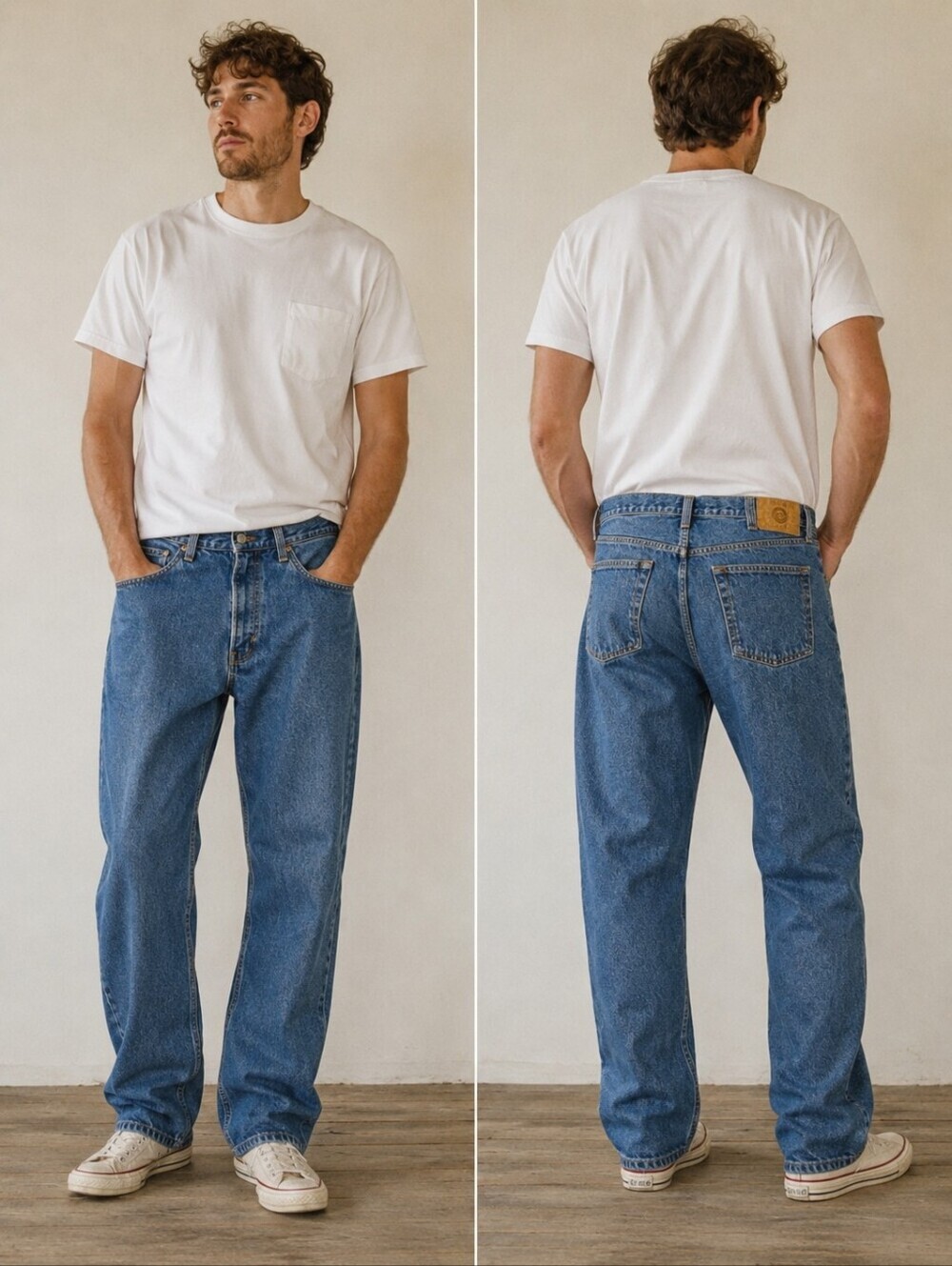 Eddie Bauer Relaxed Fit Men's Denim Blue Jeans Size 38x32 Neutral Everyday EUC